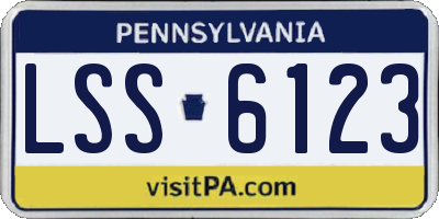 PA license plate LSS6123