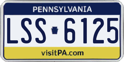 PA license plate LSS6125