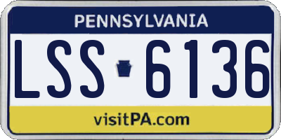 PA license plate LSS6136