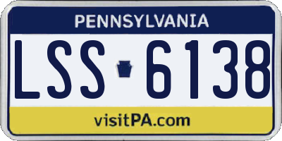 PA license plate LSS6138