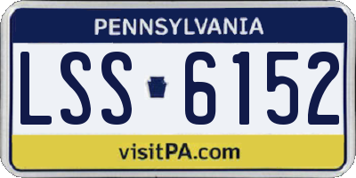 PA license plate LSS6152