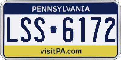 PA license plate LSS6172