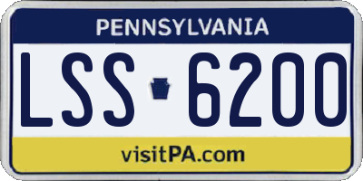 PA license plate LSS6200