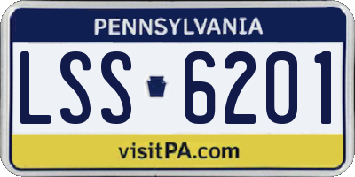 PA license plate LSS6201