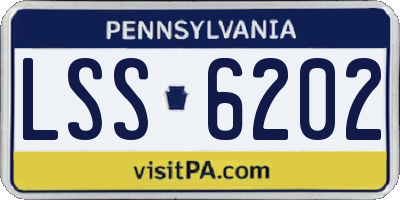 PA license plate LSS6202