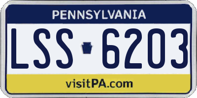 PA license plate LSS6203