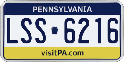 PA license plate LSS6216