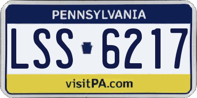 PA license plate LSS6217