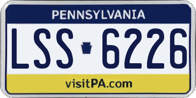 PA license plate LSS6226