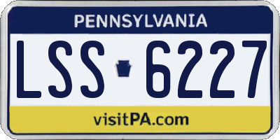 PA license plate LSS6227