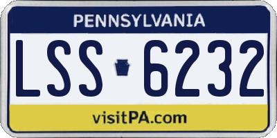 PA license plate LSS6232