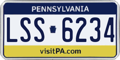 PA license plate LSS6234