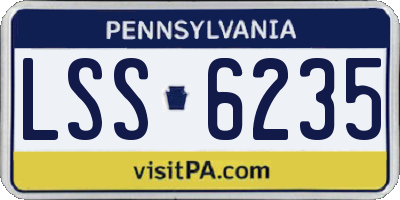 PA license plate LSS6235