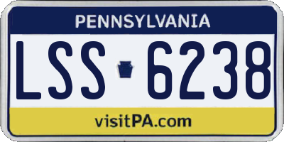 PA license plate LSS6238