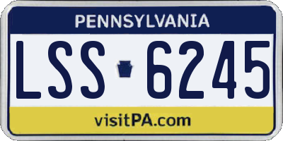 PA license plate LSS6245