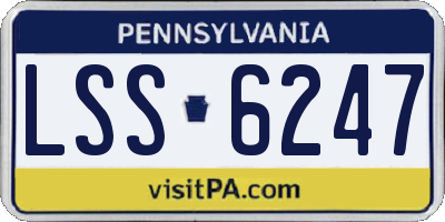 PA license plate LSS6247
