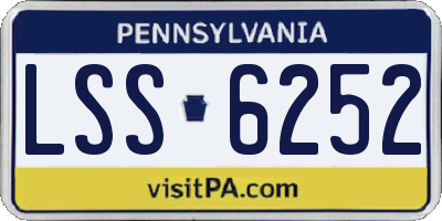 PA license plate LSS6252
