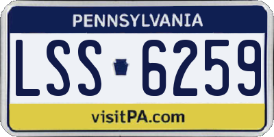 PA license plate LSS6259