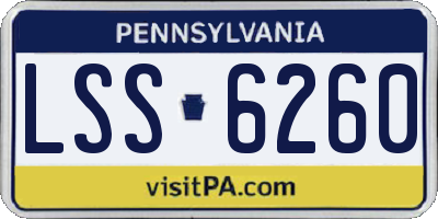 PA license plate LSS6260