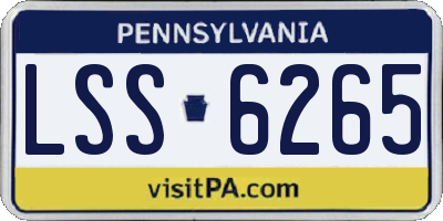 PA license plate LSS6265