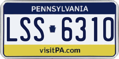 PA license plate LSS6310