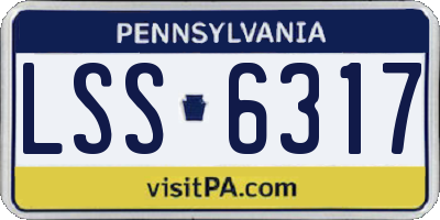 PA license plate LSS6317