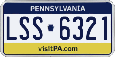 PA license plate LSS6321