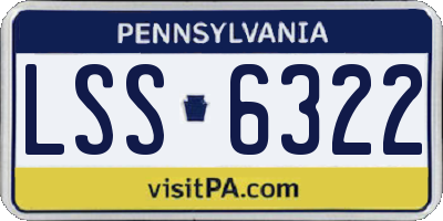 PA license plate LSS6322