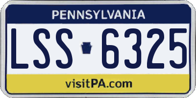 PA license plate LSS6325