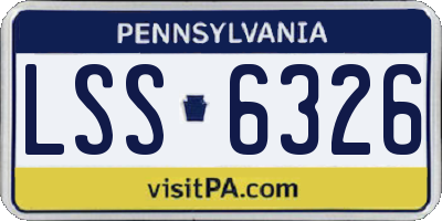 PA license plate LSS6326