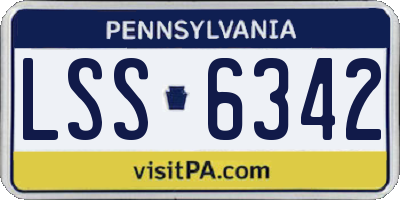 PA license plate LSS6342