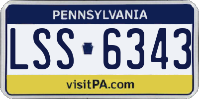 PA license plate LSS6343