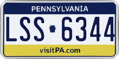 PA license plate LSS6344