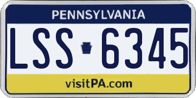 PA license plate LSS6345