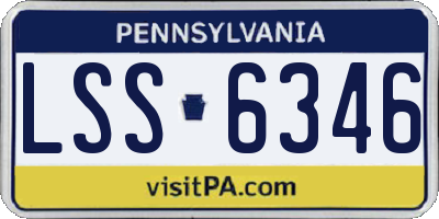 PA license plate LSS6346