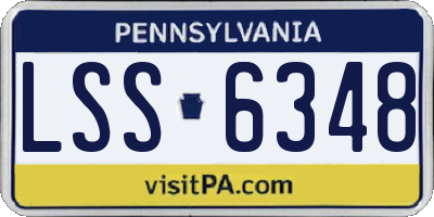 PA license plate LSS6348