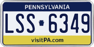 PA license plate LSS6349