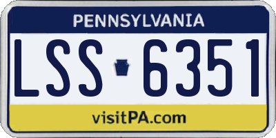 PA license plate LSS6351
