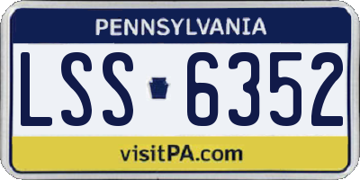 PA license plate LSS6352