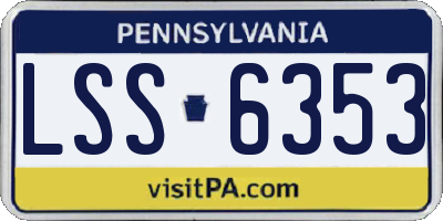 PA license plate LSS6353
