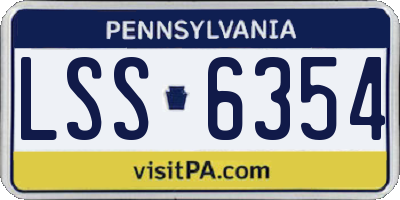 PA license plate LSS6354