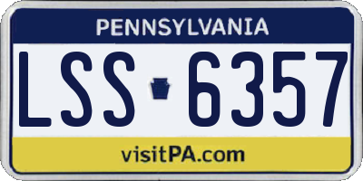 PA license plate LSS6357