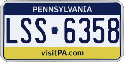 PA license plate LSS6358