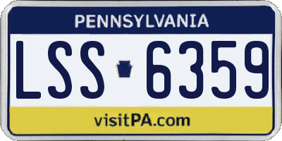 PA license plate LSS6359