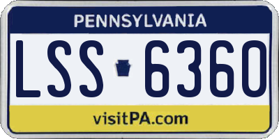 PA license plate LSS6360