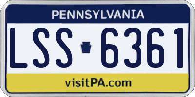 PA license plate LSS6361