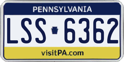 PA license plate LSS6362