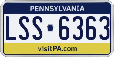 PA license plate LSS6363