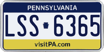 PA license plate LSS6365