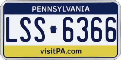 PA license plate LSS6366